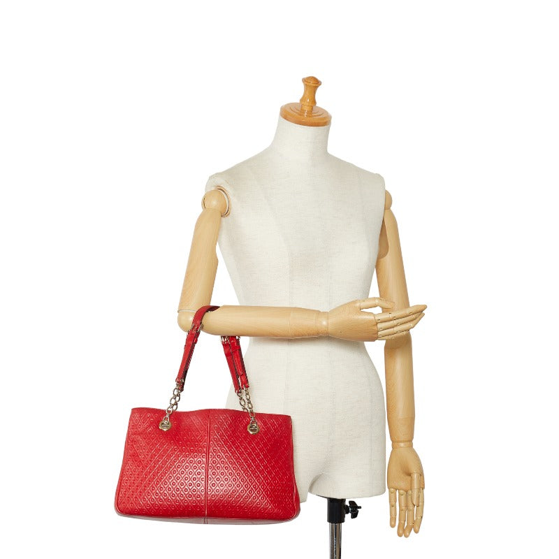 TOD&#39;S Tote Handbag Shoulder Bag Leather Red Ladies