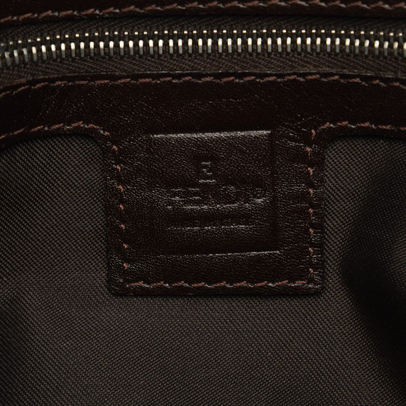 FENDI  264260 Shoulder Bag Canvas/Leather Beige Brown