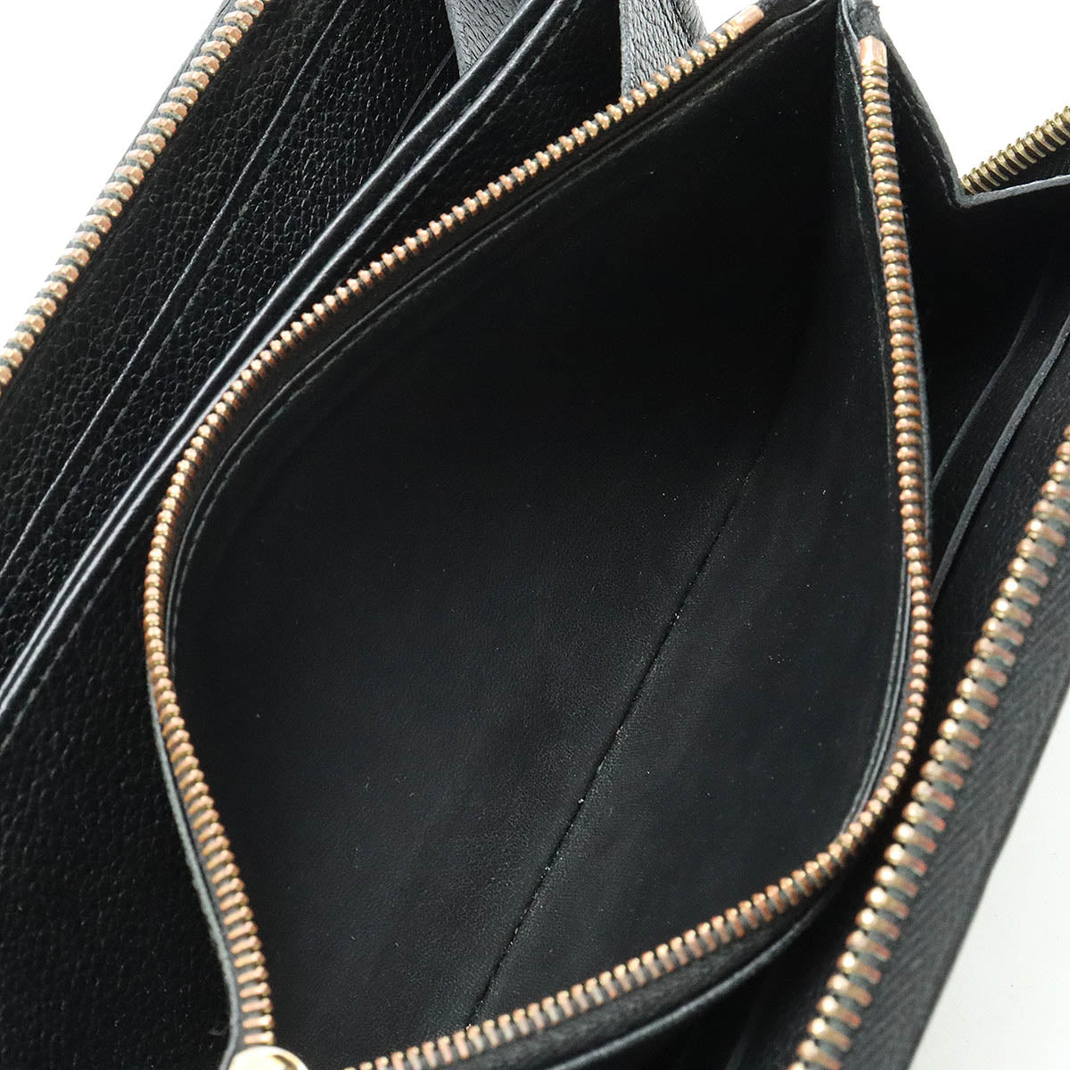 Louis Vuitton Monogram Emplant Zippie Wallet Round Fassner Long Wallet Leather Noir Black M60571