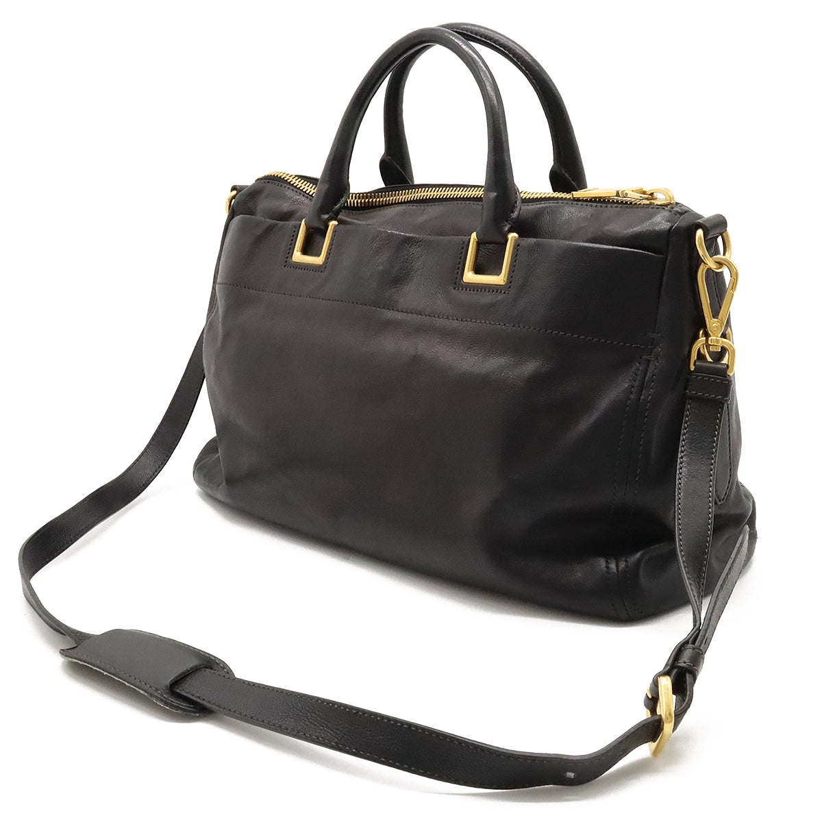 PRADA Prada Handbags 2WAY Shoulder Bags Sliding Leather NERO Black Black Gold  BL0792
