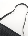 Bottega Veneta Intrecciato Leather Messenger Bag Black