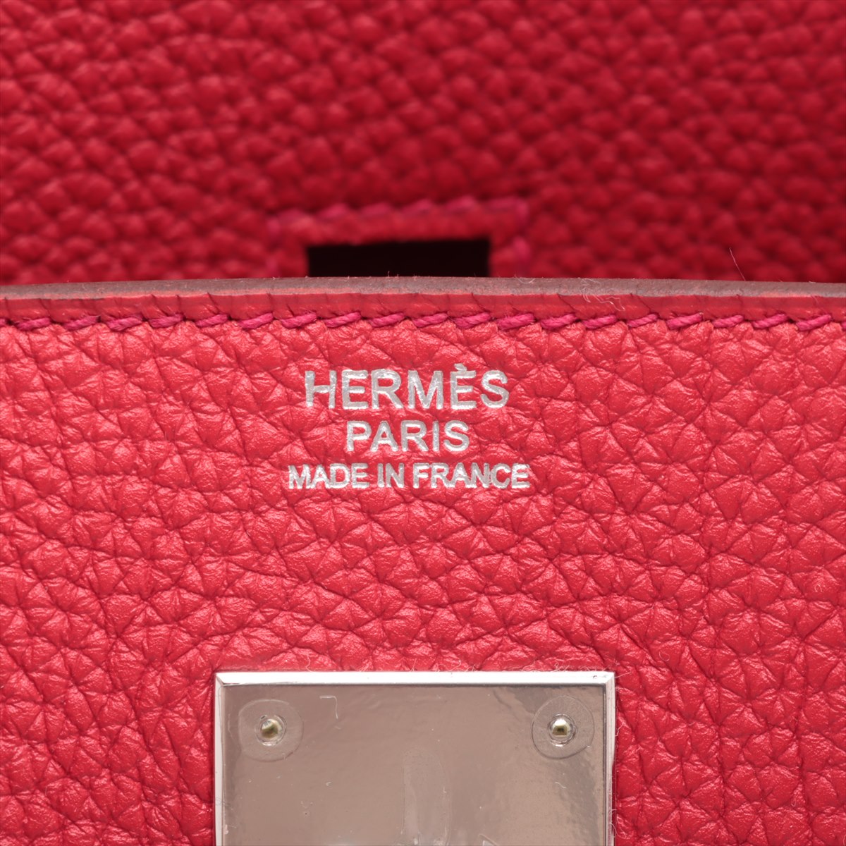Hermes Bur 30 Togo Vermilion Silver Gold  P:2012 E.