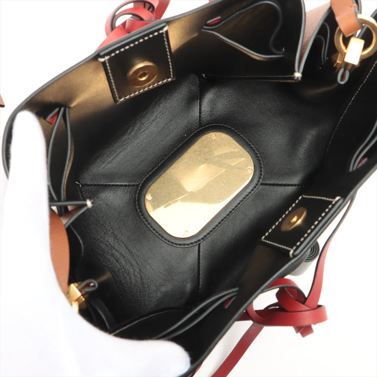 Valentino Garavani Leather Shoulder Bag Brown