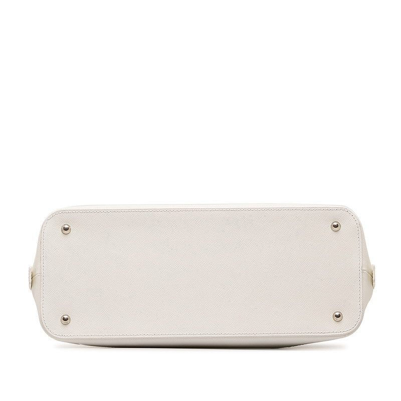 Burberry Nova Check Handbag White Beige Canvas Leather Ladies