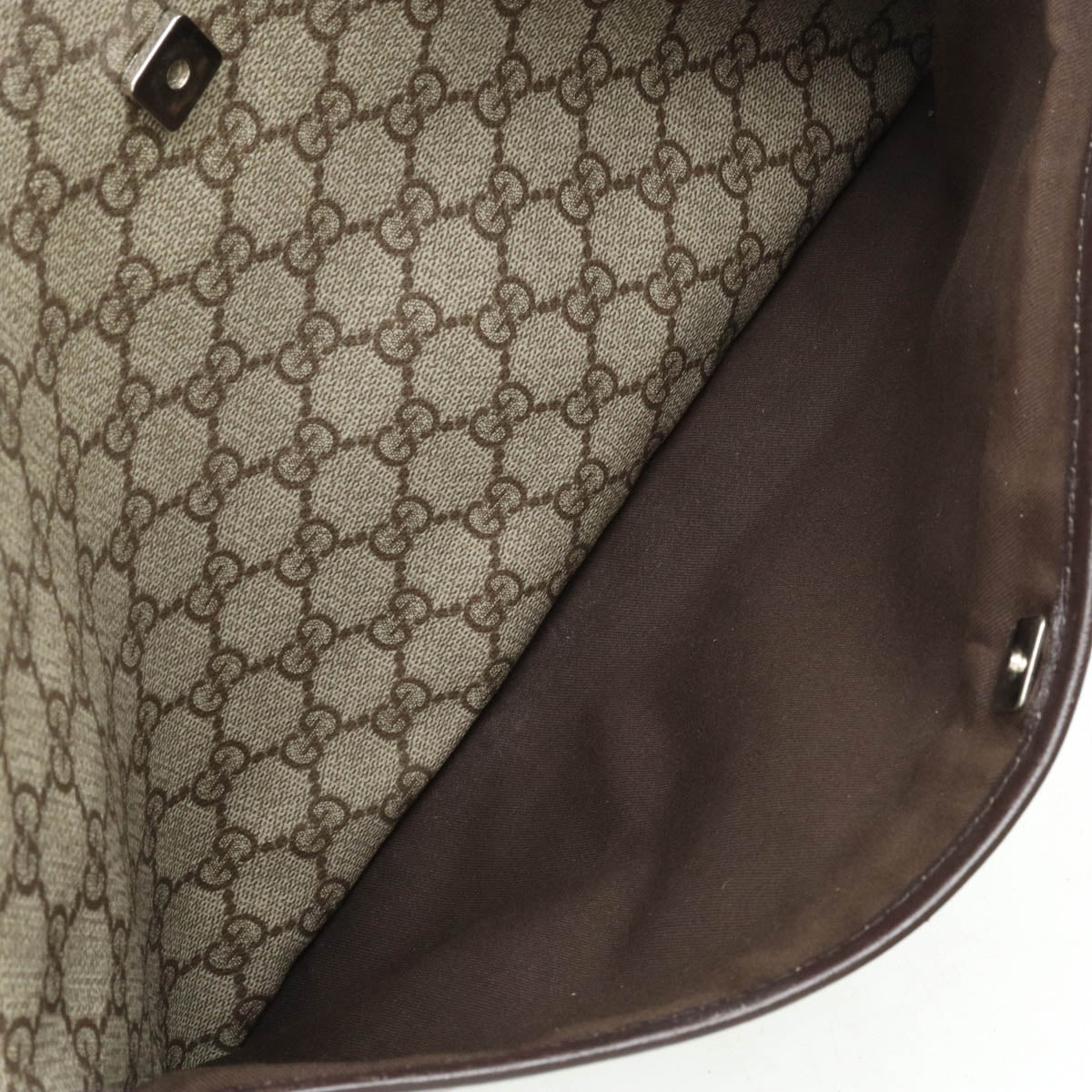 GUCCI Gucci GG Spring GG Plus Shoulder Bag  PVC Leather Beige Dark Brown 141198
