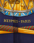 Hermes Carré 90 Les TAMBOUR Tambour Drum Sculptor Naïve Multicolor Silk  Hermes