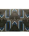 MCM Clutch Bag in Visetos Black Leather Geometric