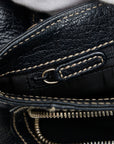 Logomania Maxiletta Gold  Handbags Shoulder Bag 2WAY Black Leather Ladies BVLGARI