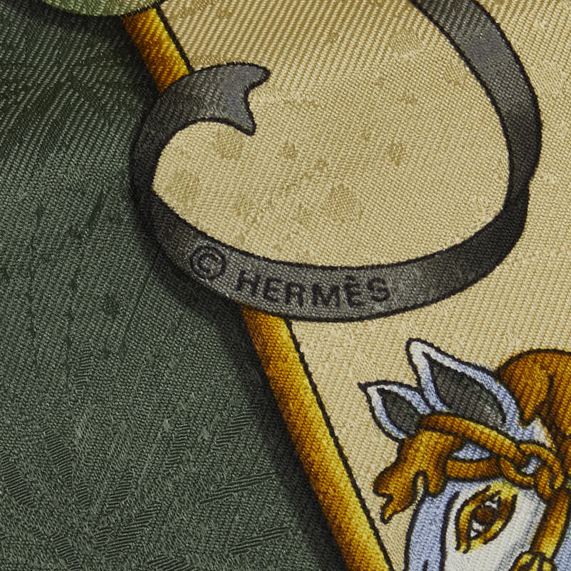 Hermes Carré 90 LUNA PARK Parks 圍巾 綠色多色真絲女士 Hermes