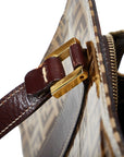 FENDI Zucca Handbag Beige Brown PVC Leather Ladies