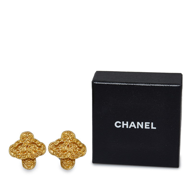 Chanel Vintage Cocomark Cross Earring 金色女士 Chanel