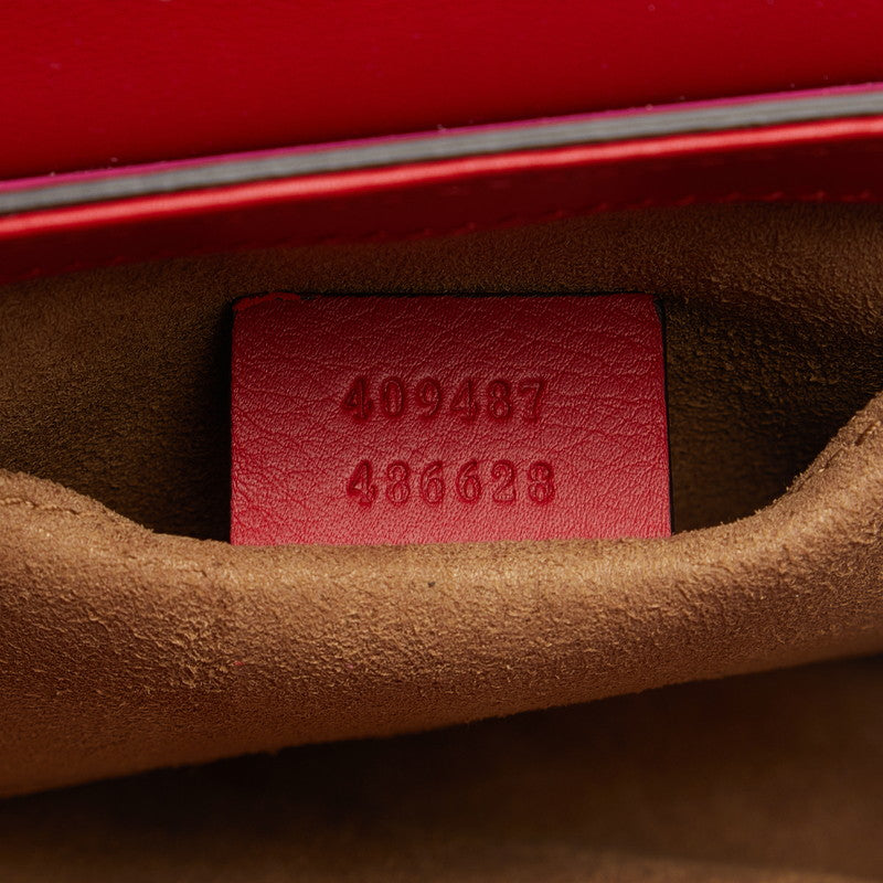 Gucci Padlog Chain Charming Bag Small Bag 409487 Red Pink Leather  Gucci