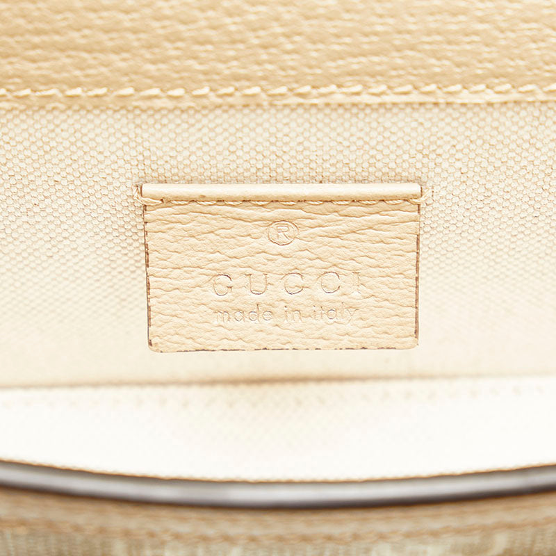 Gucci Horse Bit Shoulder Bag 699296 Beige PVC Leather Ladies