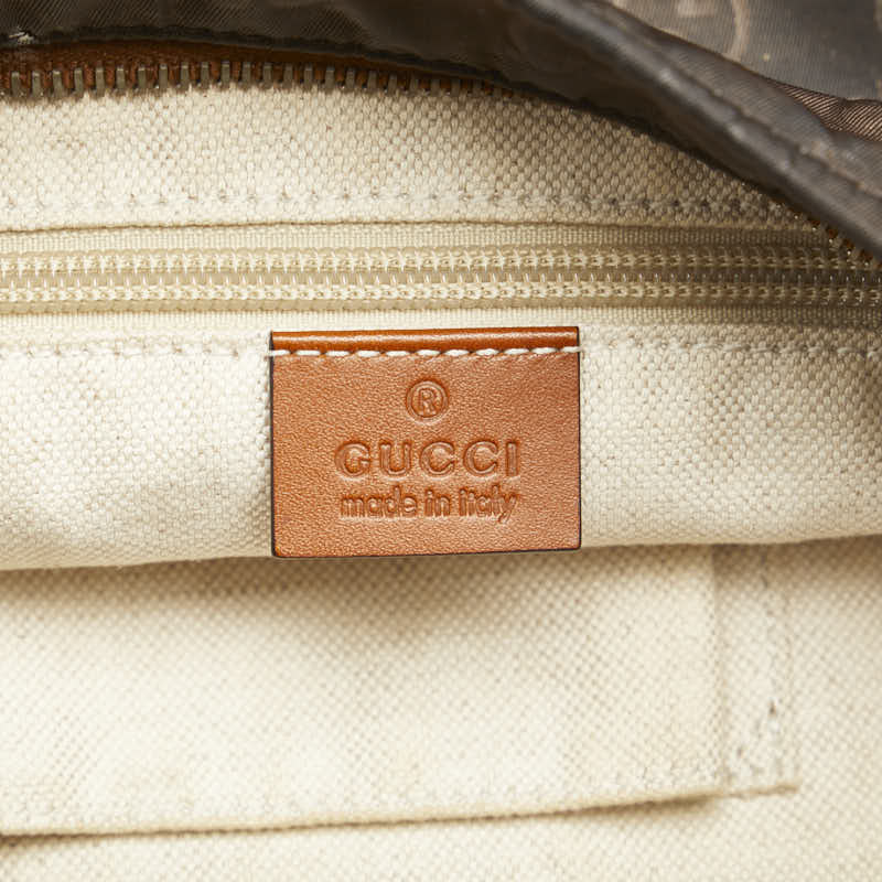 GUCCI GG Nylon Crossbody Bag 308840 Nylon/Leather Brown