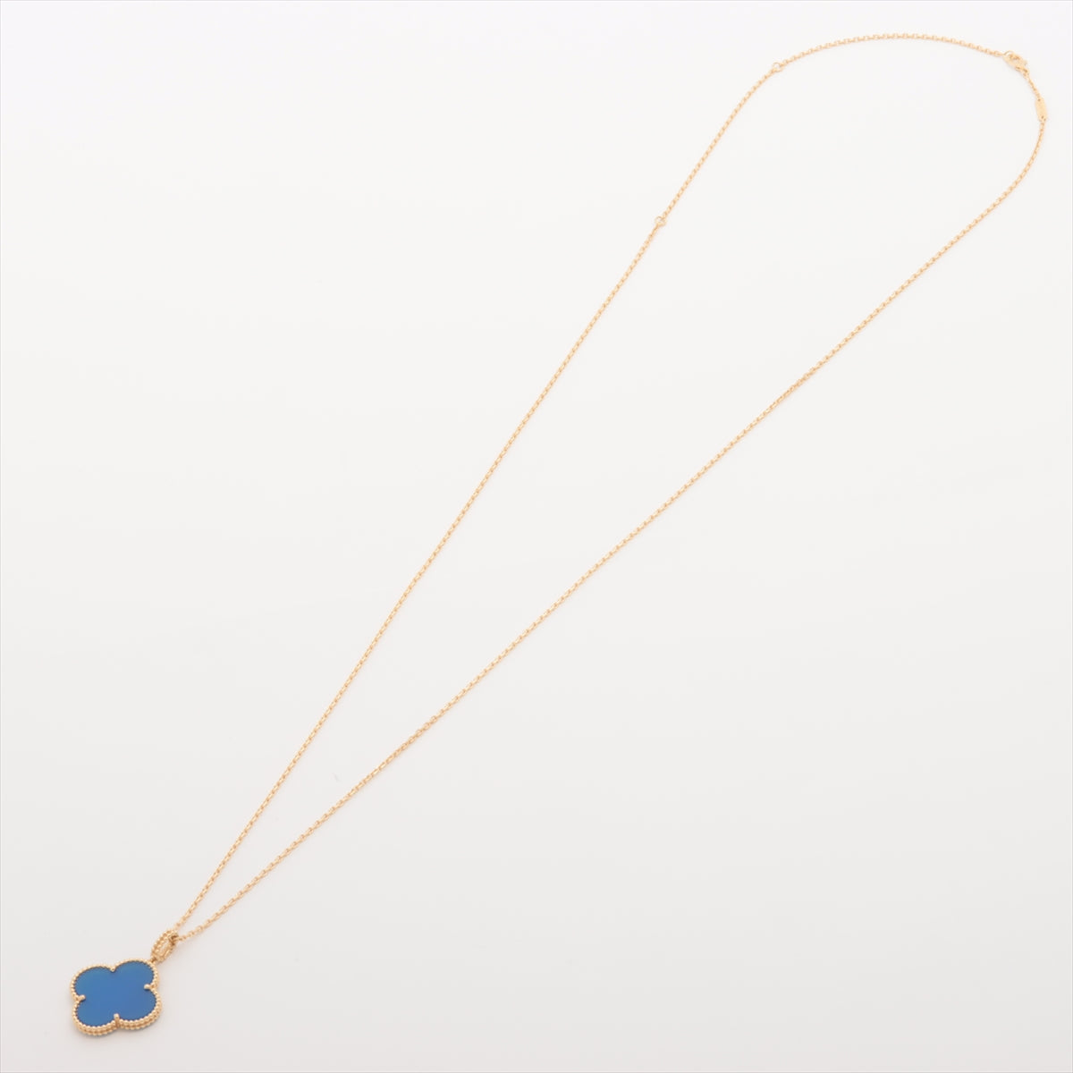 Magic Alhambra Long Blue Agate Necklace 750 (YG) 16.5g VCARP6LA00