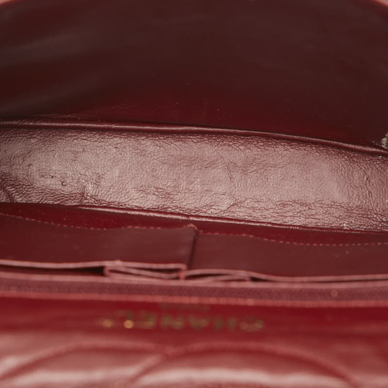 Chanel Mattress Cocomark Double Flap 23 Chain houlder Bag Black Cotton Leather  CHANEL