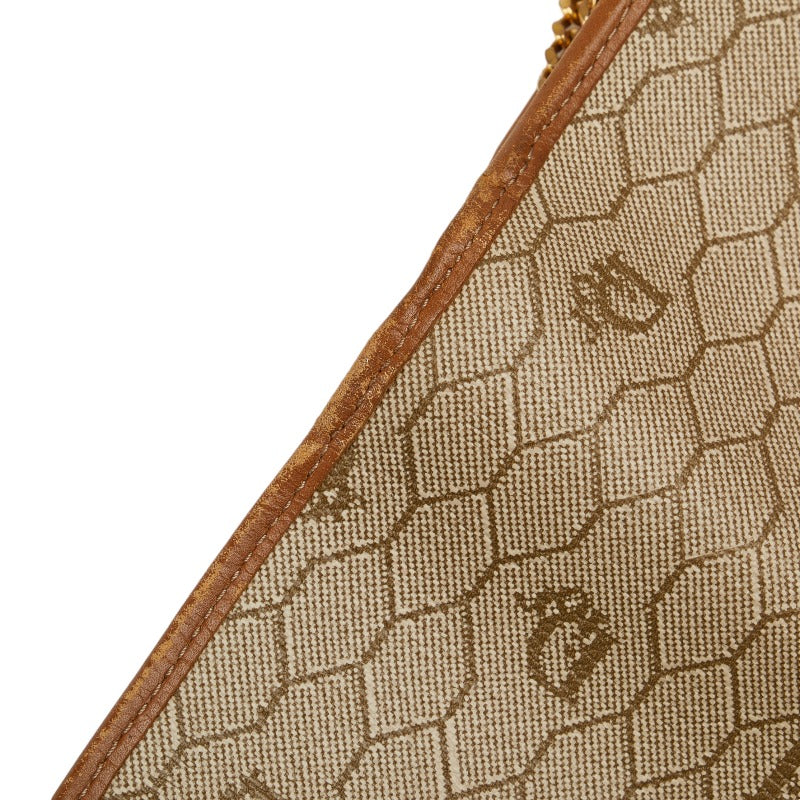 Dior Vintage Chain Shoulder Bag Monogram Beige PVC Leather Ladies