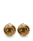Chanel Vintage Coco Rope Motif Earrings Gold