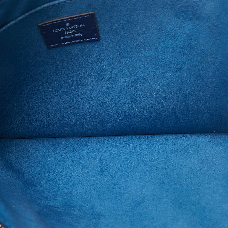 Louis Vuitton Trion  Jules PM Clutch Bag Flat Pocket R99587 Navi Leather Men LOUIS VUITTON