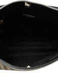 Barbary Nova Check One-houlder Bag Beige Black PVC Leather Lady Burberry