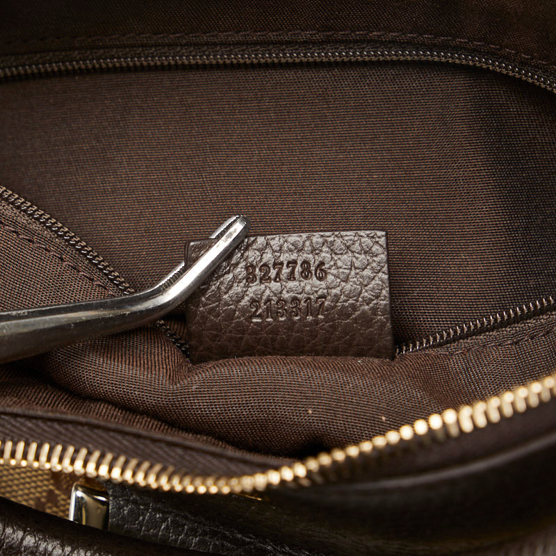 Gucci GG Crystal Abbey Handbag 327786 Brown PVC Leather  Gucci