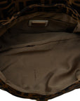 Fendi Zucca Chef Bag Handbag 8BR353 Brown White Canvas Leather