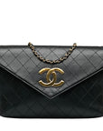 Chanel Deca-Coco 鏈條單肩包 黑金皮革女士 Chanel