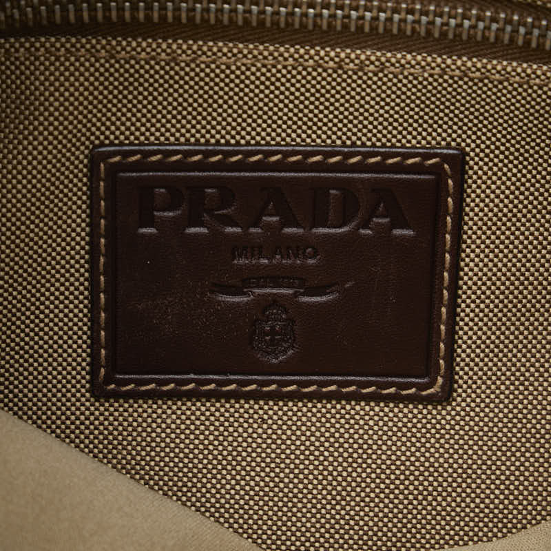 Prada logo Jaguar sliding shoulder bag BT0551 beige brown canvas leather ladies PRADA