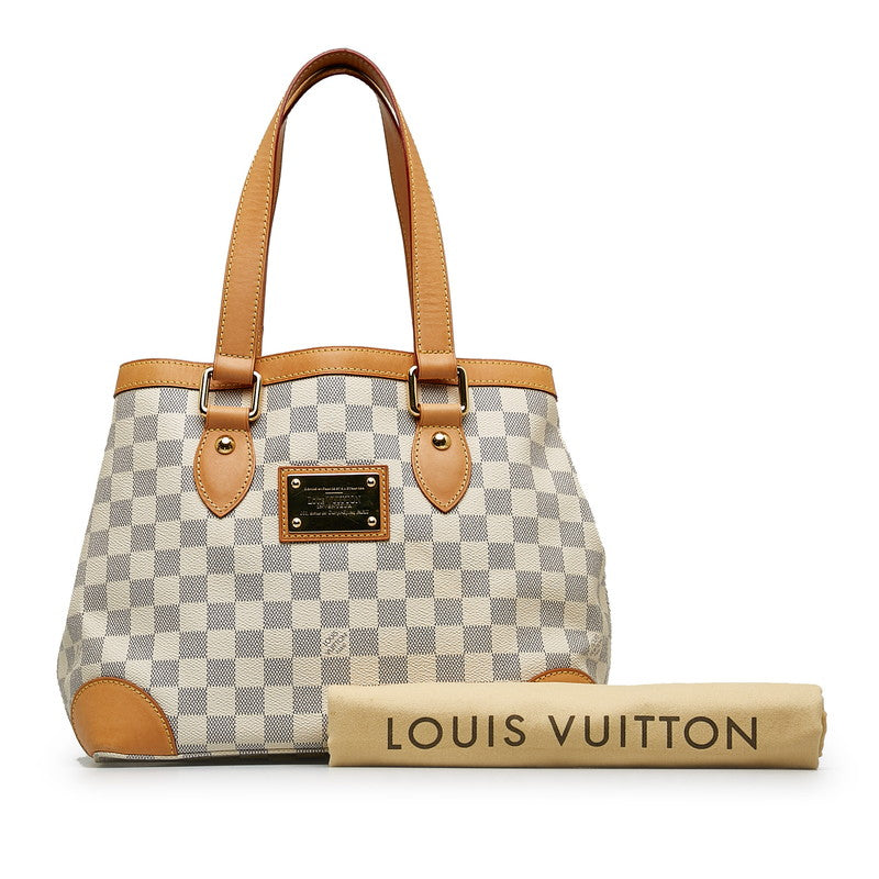 Louis Vuitton Damière Azur Hamsteed PM Handbag N51207 White PVC Leather Lady Louis Vuitton