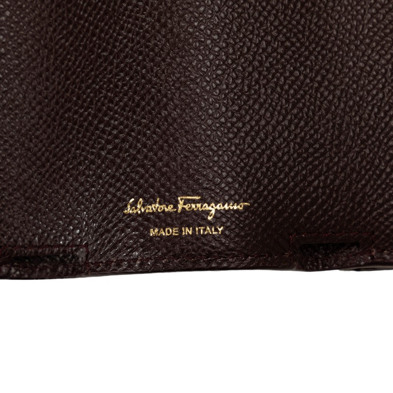 Salvatore Ferragamo Salvatore Ferragamo JL-22 D951 Three Folded Wallet Leather Brown