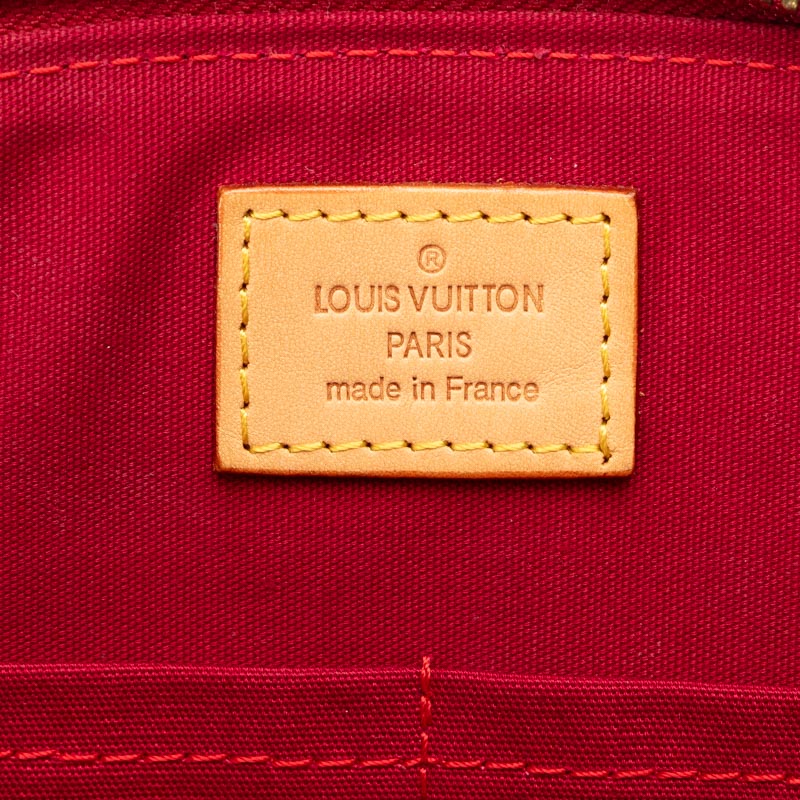 Louis Vuitton Sherwood GM Handbag Monogram Vernis M91490 Red Patent Leather Ladies