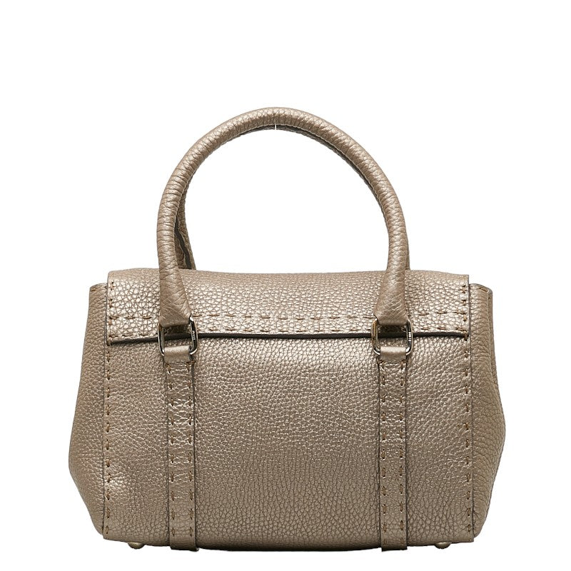 FENDI FENDI 8BR486 Handbags Leather Silver Gray