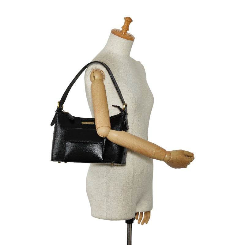 BURBERRY Shoulder Bag in Patent Leather Black Nova Check