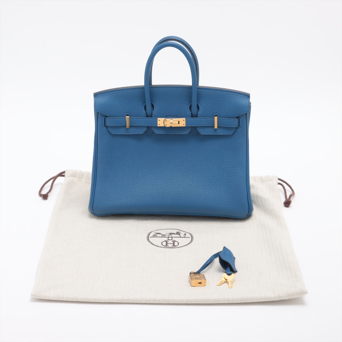 Hermes Bur 25 Togo Blue France Gold  U: 2022