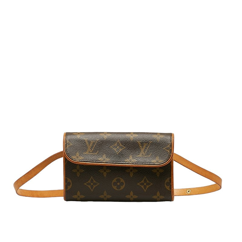 Louis Vuitton Monogram Pocket Florentine S Shoulder Bag M51855 Brown PVC Leather Lady Louis Vuitton