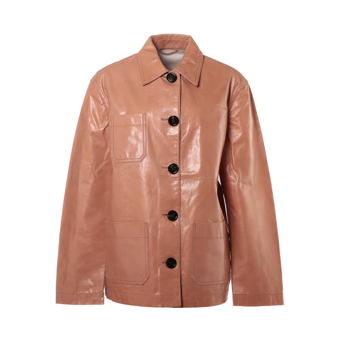 Bottega Veneta Leather Jacket 40  Beige 513631 Ladies