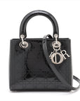 Christian Dior  Dior Lady Patent Leather 2WAY Handbag Black