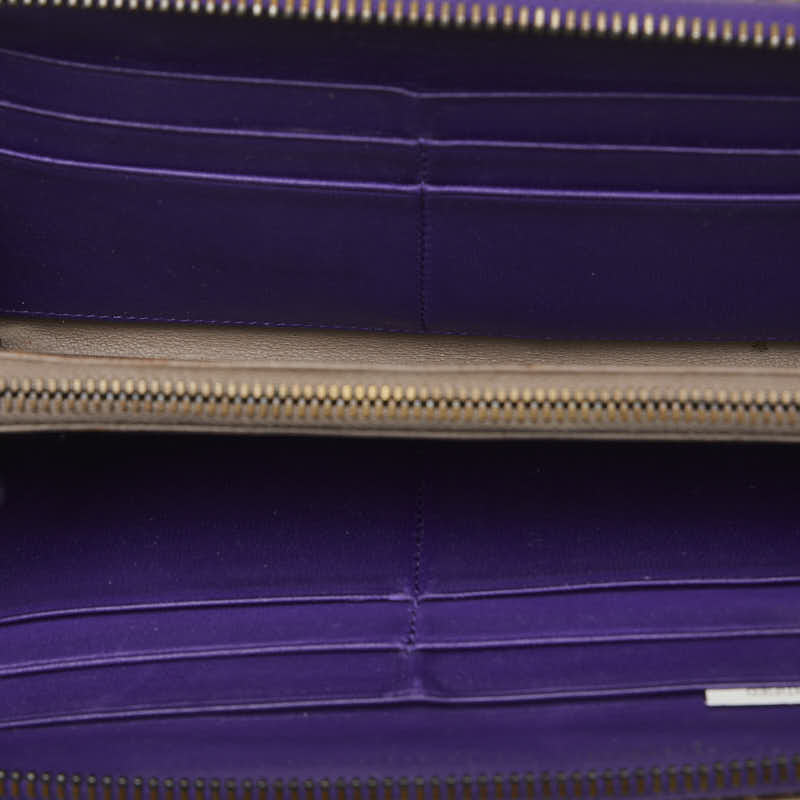 Bottega Veneta Intrecciato Long Zip Wallet in Snakeskin Leather Purple