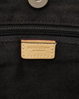 Burberry Noneva Check Handbag Tote Bag Beige Black Canvas