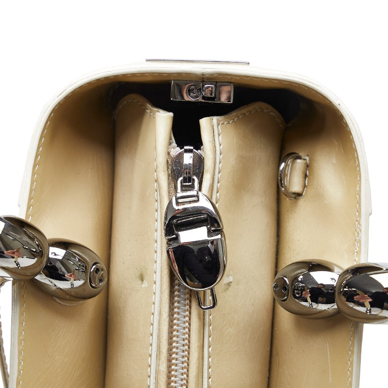 Dior Dior Handbags Patent Leather Beige White Ladies Paris