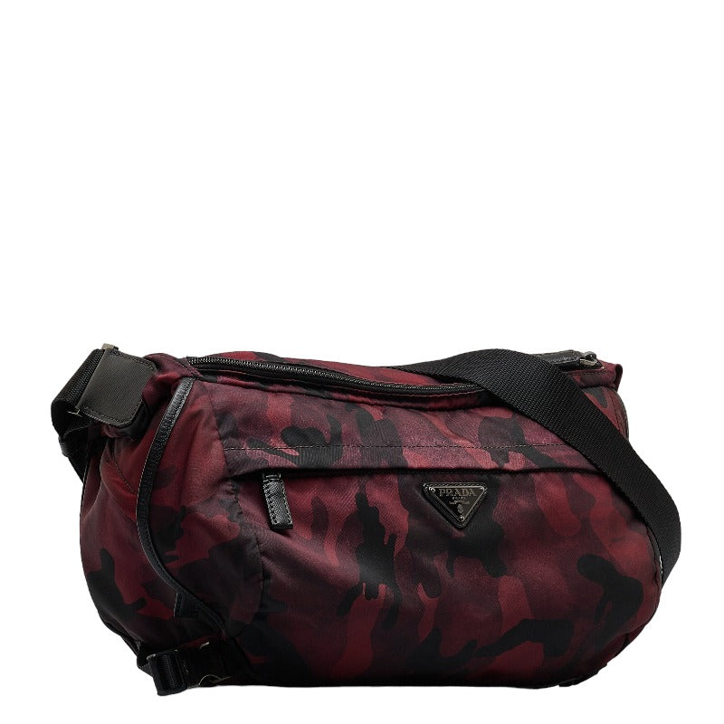 PRADA Crossbody Bag Satchel in Nylon Red Camo VA0991