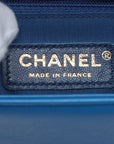 CHANEL Boy Chain Shoulder Bag in Lambskin Blue