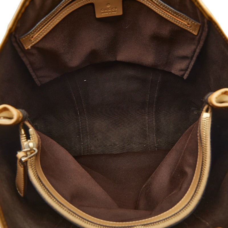 GUCCI Supreme Tote Handbag 223668 PVC/Leather Beige Cream Ladies