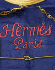 Hermes Carré 90 LINTRVCTION DV ROY Emperor Shirt Navi Multicolor Silk  HERMES LINSTRVCTION DV ROY
