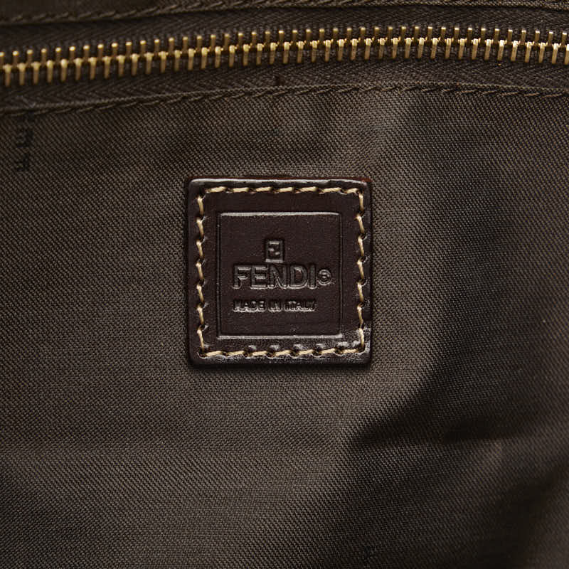 Fendi Zuo 手袋 Boston Bag 棕色乙烯基皮革 Fendi