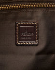 Fendi Zuo Handbag Boston Bag Brown Vinyl Leather  Fendi