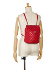 CHANEL MATRASES COCOMARK Silver  Chain Rucksack Backpack Red  S  CHANEL