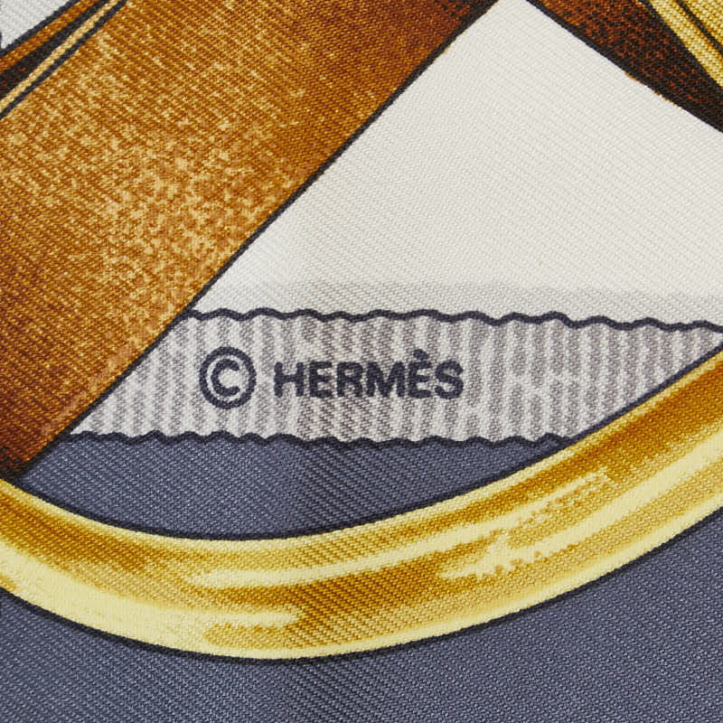 Hermes Carré 90 Grand Scarf 灰色多色真絲女士 Hermes