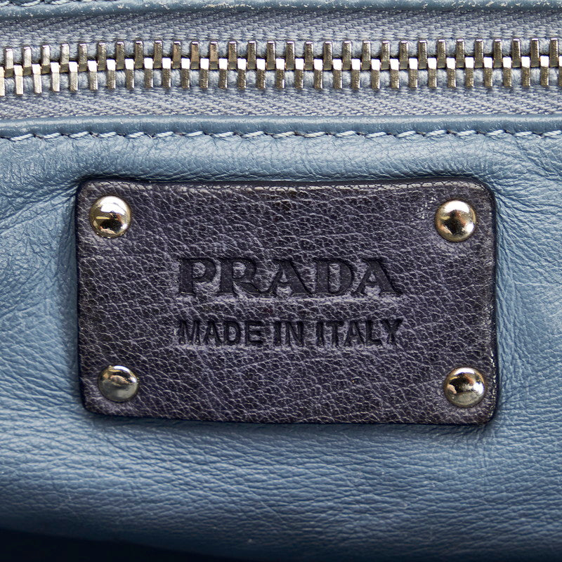 PRADA PRADA BR3680 Handbag Leather Gray Ladies Gray