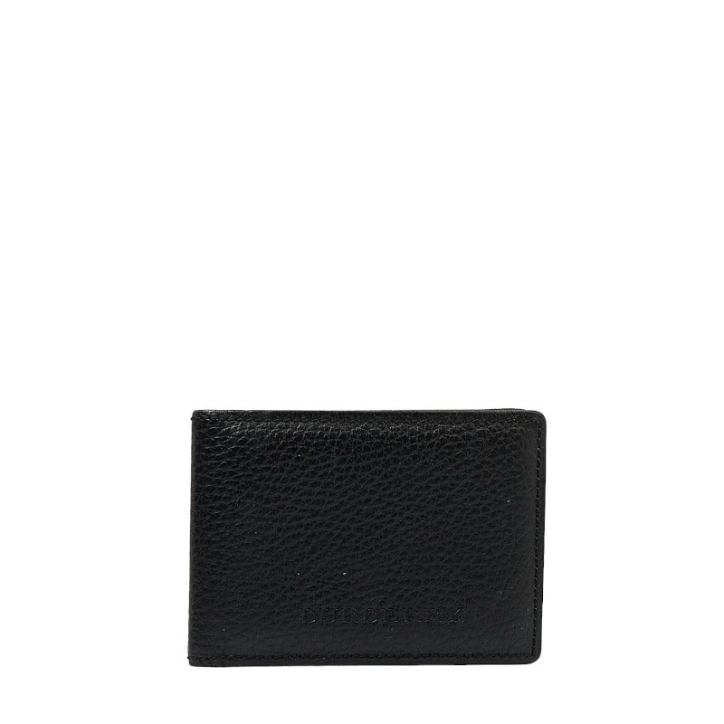 BURBERRY Nova Check Cardholder Wallet Black Leather Mens